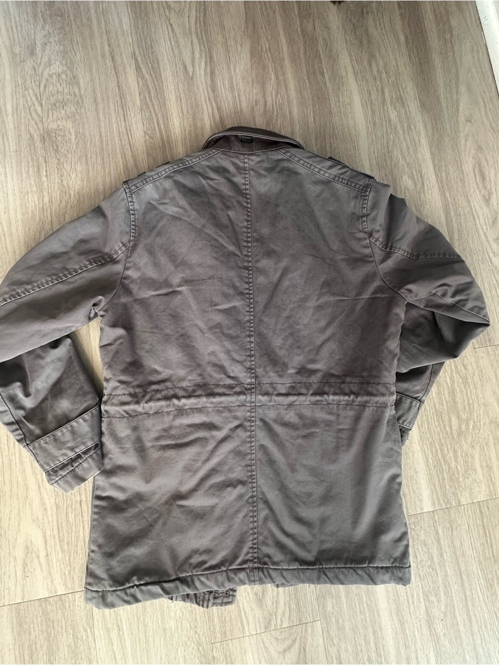 Esprit Y2K Military Utility Field Jacket Gray Cargo Safari Moto Sz M - Picture 6 of 16